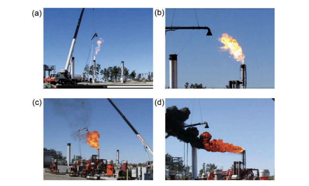 Validation of a new method for measuring and continuously monitoring the efficiency of industrial flares