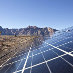 Photovoltaic solar panel in desert