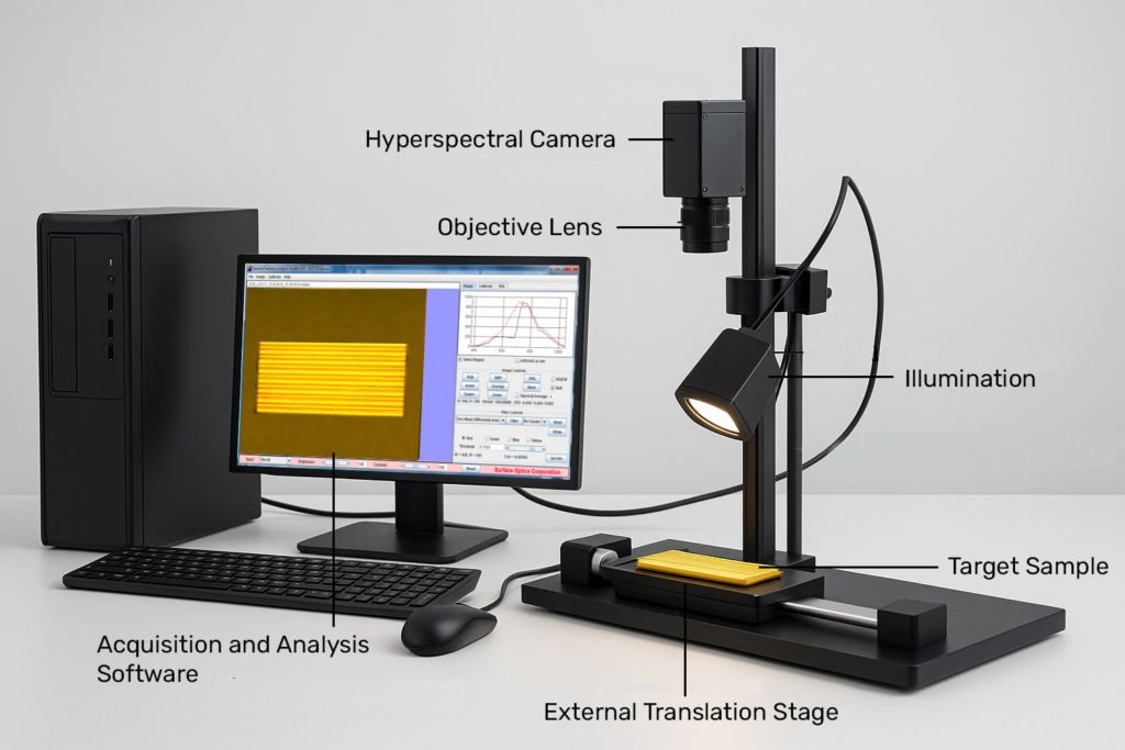 Hyperspectral imaging system schematic