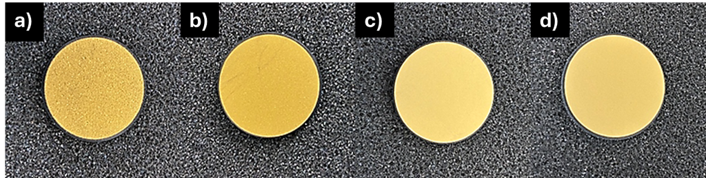 Gold coated substrates Gold coated circular samples on foam backing