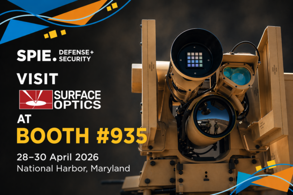 Banner annoucning Surface Optics exhibiting at SPIE Defense + Security at Booth #935
